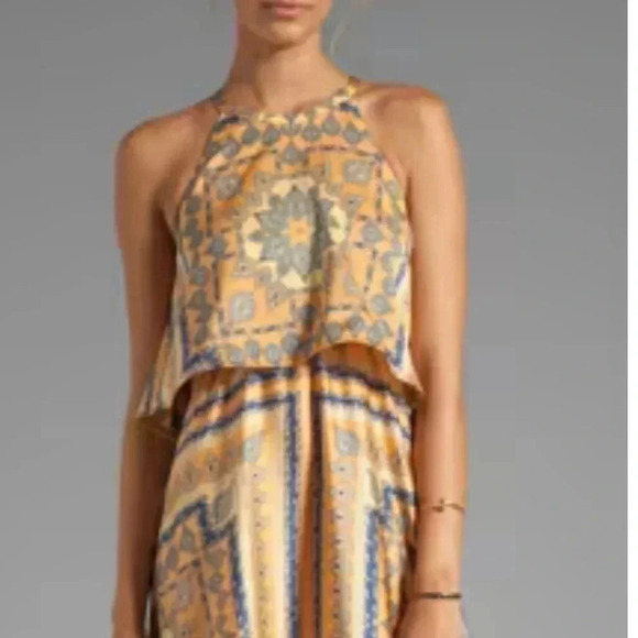 Torn by Ronny Kobo scarf  Celina Long Dress Peach size small - Picture 8 of 8